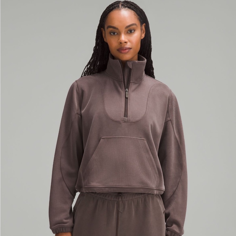 Brushed softstreme ribbed half zip up